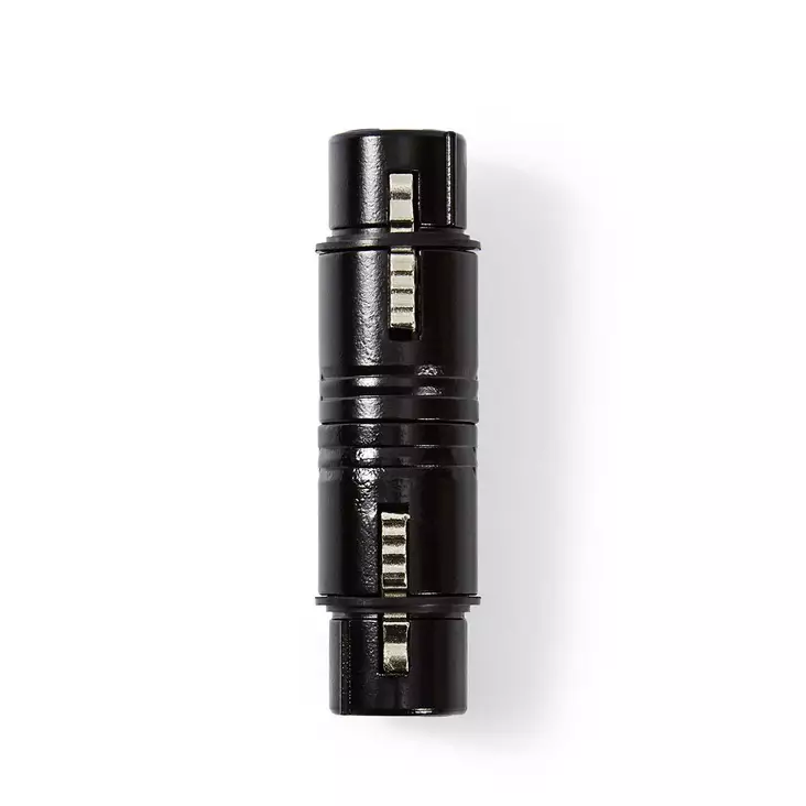 XLR adapteri | XLR 3-Pin naaras | XLR 3-Pin naaras | Niklattu | Suora | Metalli | Musta | 1 kpl | Muovipussi - Audioadapterit - 5412810296200 - 1