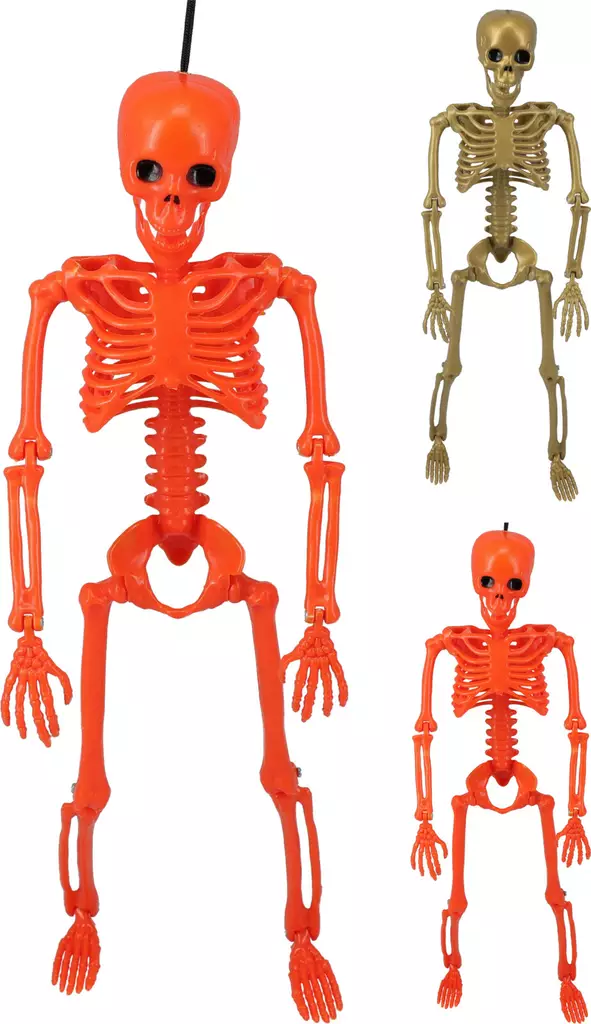 Halloween koristeellinen luuranko 40x10cm ripustettava kevyt muoviskeletoni juhlaan ja sisustukseen - Juhlakoristeet - 8721037445290 - 1