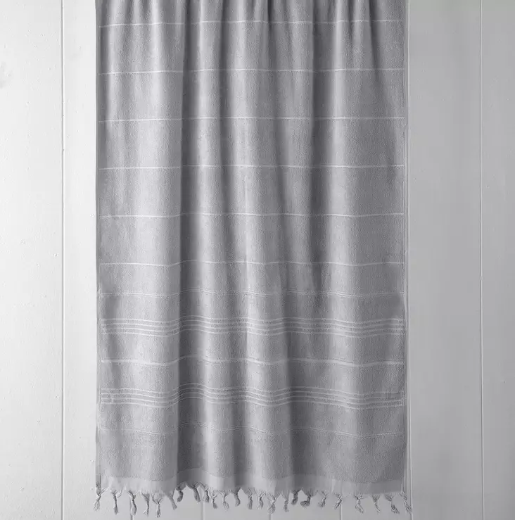 Fouta Rantapyyhe 100% Puuvillaa, Korkea Imukyky, Erittäin Pehmeä, Konepestävä, 95x180 cm, Vaaleanharmaa - Pyyhkeet ja kylpytakit - 8683342757140 - 1