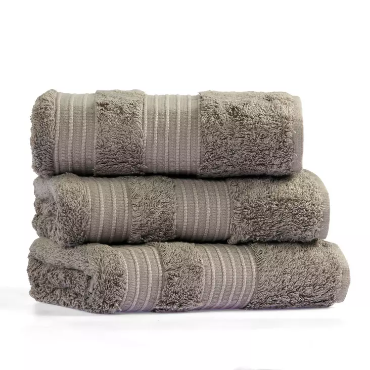 Harmaa Kylpypyyhe 30x50 cm - 60% Puuvilla, 40% Bambua, 685 gr/m², Konepestävä, Ylellinen Pehmeys ja Imukyky - Pyyhkeet ja kylpytakit - 8681875945690 - 1
