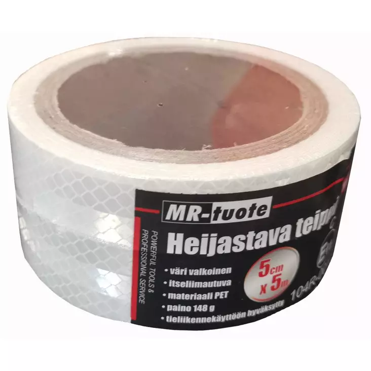 Heijastava teippi 5 cm valkoinen - Rakennusteipit - 6430074693640 - 1