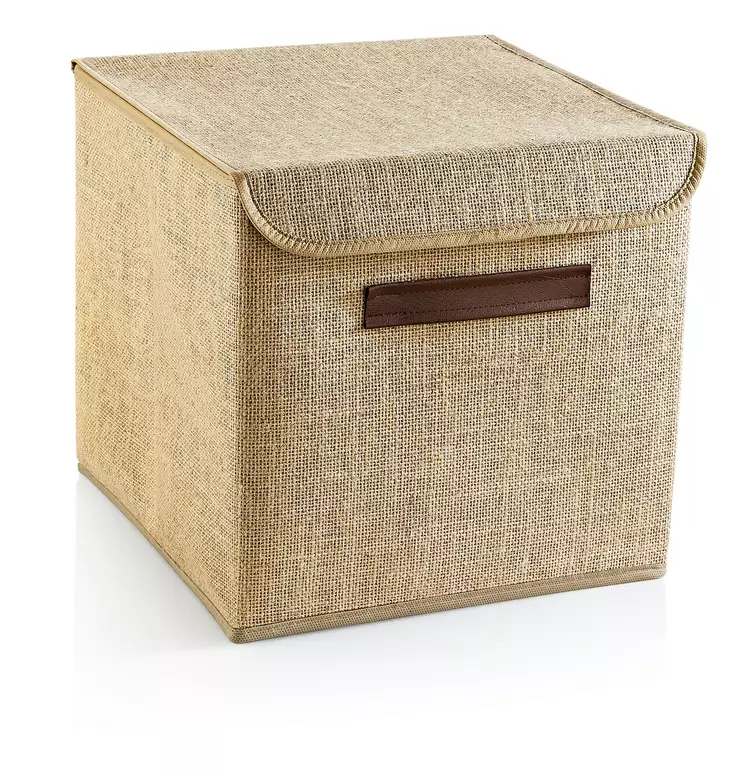 Huopasäilytyslaatikko, vaaleanruskea, 30 cm x 30 cm x 30 cm, kestävä, ympäristöystävällinen, helppo puhdistaa - Muovilaatikot ja säilytyslaatikot - 8684282555100 - 1