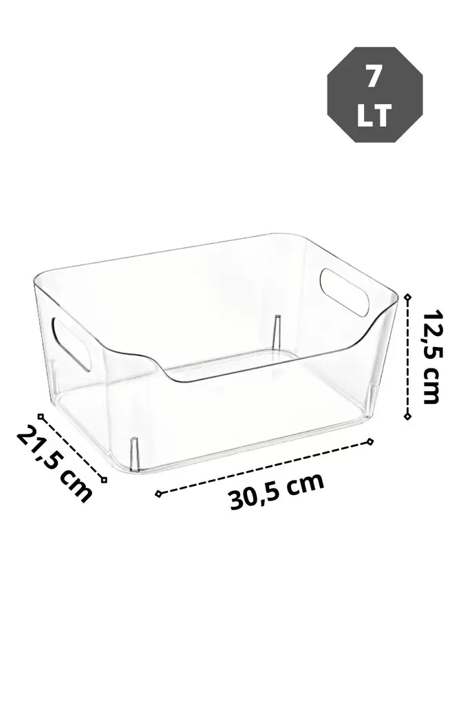 Jääkaapin Järjestelijäsetti (3 kpl) - Läpinäkyvä, 100% Muovi, BPA-vapaa, Koko: 30,5 x 21,5 x 12,5 cm - Eväsrasiat ja ruoansäilytysastiat - 8684283711840 - 1