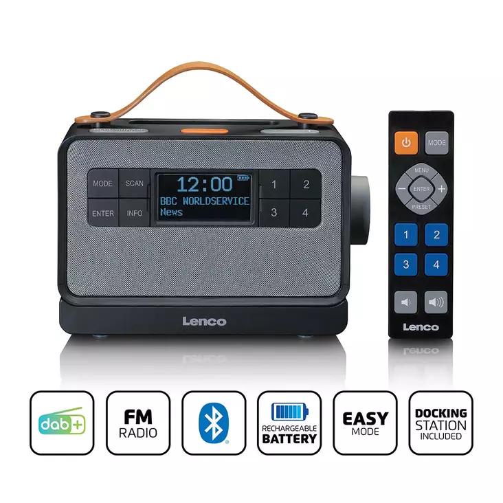 Kannettava FM/DAB+-radio isoilla painikkeilla ja "Easy Mode" -toiminnolla Musta - Radiot ja MP3/4-soittimet - 8711902070030 - 1