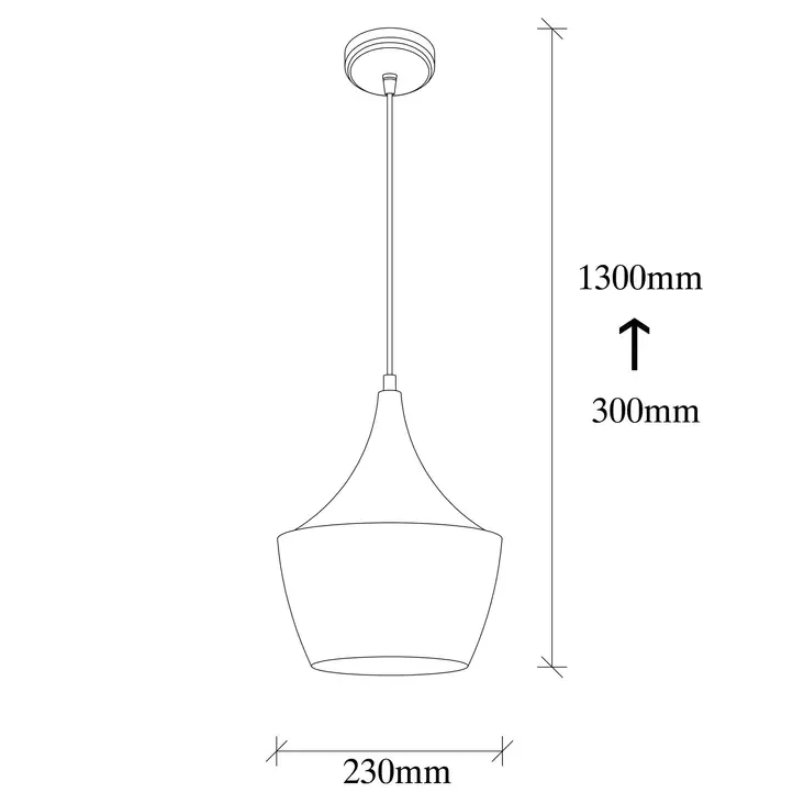 Kattokruunu, musta punainen, 23 cm, 130 cm, kestävä, säädettävä, tyylikäs - Katto- ja seinävalaisimet - 8681875459210 - 1