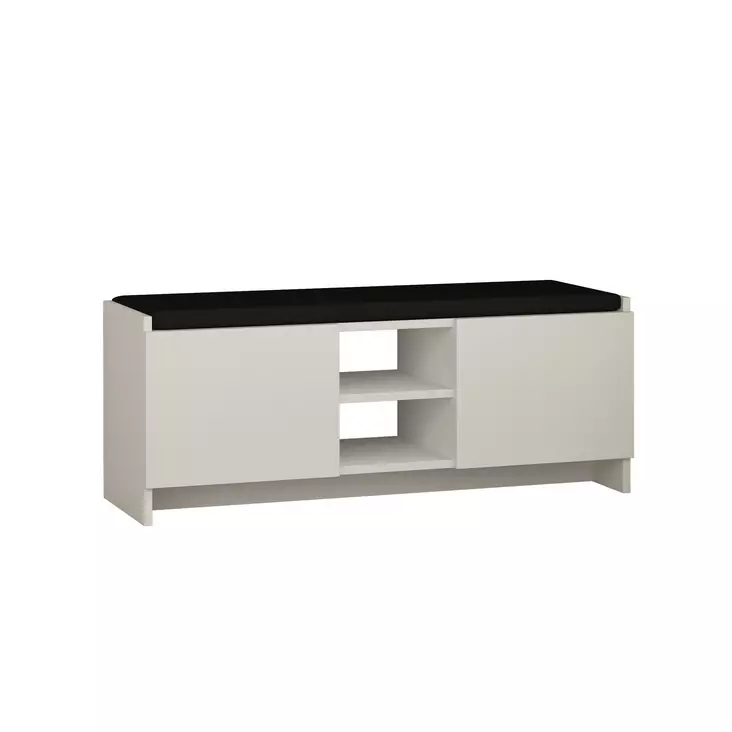 Kenkäkaappi Valkoinen 110x43x37 cm - Moderni ja Tyylikäs Säilytysratkaisu Pehmeillä Suljinmekanismeilla ja Seinäkiinnityksellä - Kenkäkaapit - 8681181925140 - 1