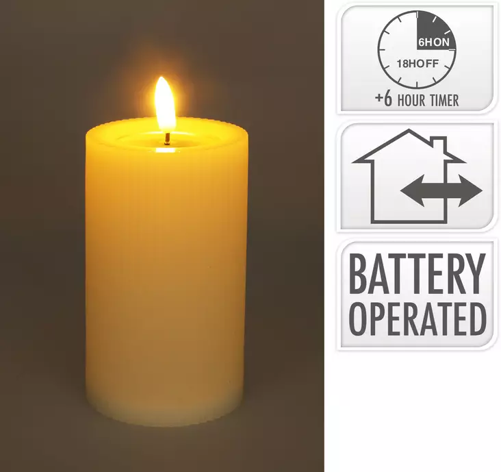 LED-kynttilÃ¤ 75x125 valkoinen - Led-kynttilät ja lyhdyt - 8721037220460 - 1