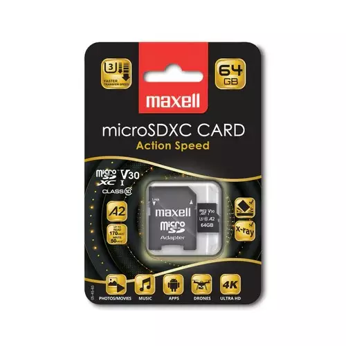 Muistikortti Maxell Micro SD Fast 64GB - Muistikortit ja kortinlukijat - 4902580786960 - 1
