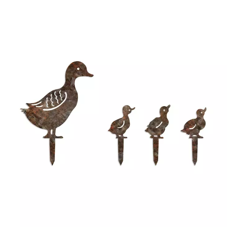 Metallinen Antiikkinen Koriste-esine Setti - 4 Kpl - Käsinmaalattu - Ei Asennusta - 42x40cm, 18x15cm, 18x14cm - Pihakoristeet - 8684282993940 - 1