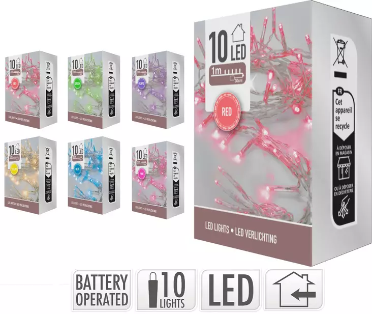 Mini LED-valoketju 10 lamppua - Valosarjat - 8719202599770 - 1