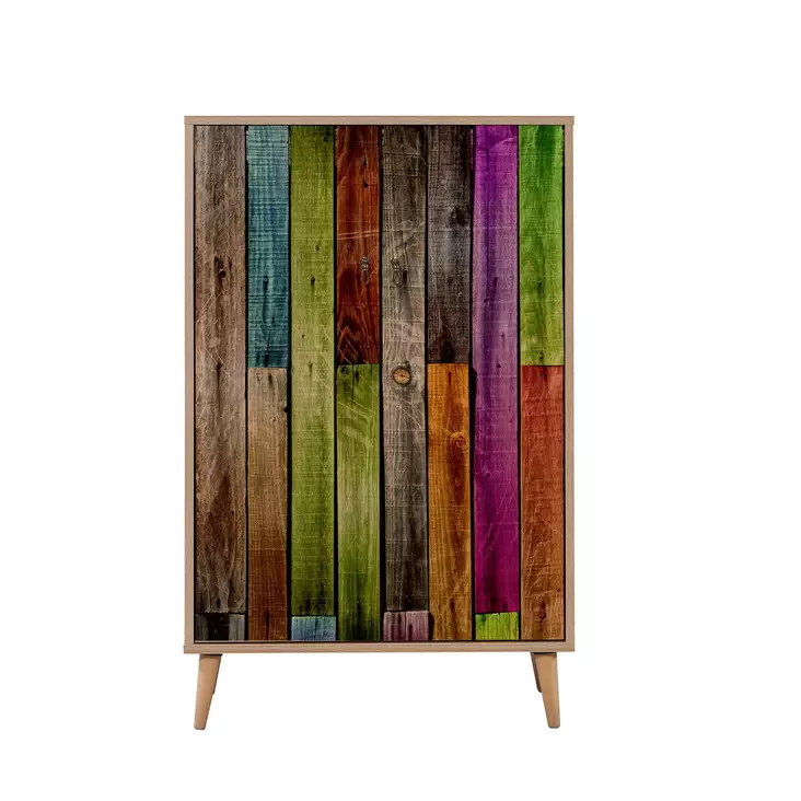 Monikäyttöinen Kaappi Sonoma Tammi 80x127x36 cm - Melamiinipinnoitettu, Saranoilla, Lisäsäilytystilaa, UV-suojattu - Kaapit ja lipastot - 8681875340860 - 1