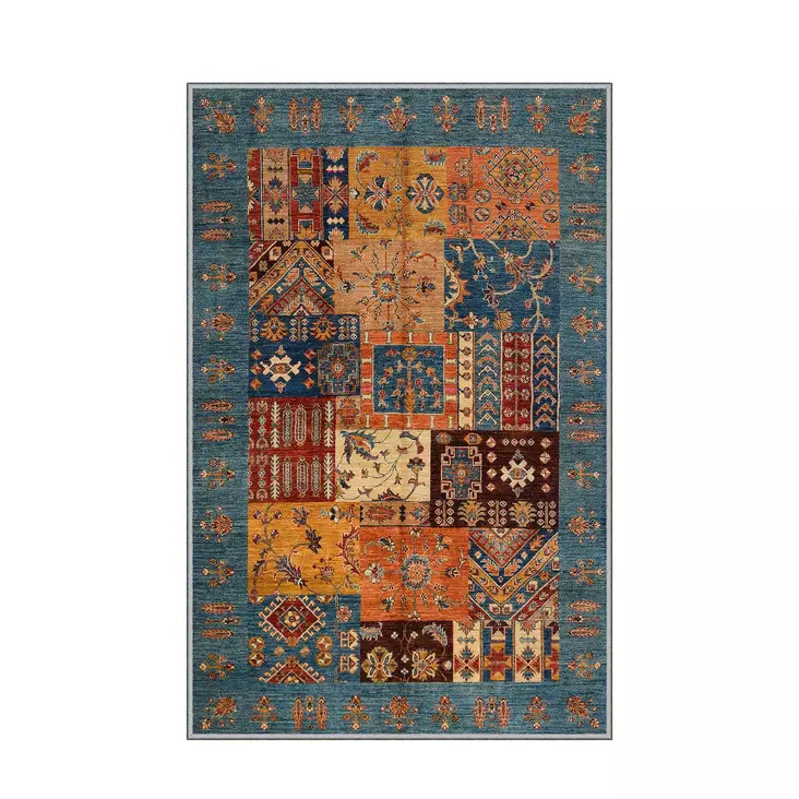 Monivärinen 140x220 cm Konepestävä Antibakteerinen 3D Digitaalipainettu Polyesterimatto Liukumaton Alusta - Suuret ja keskikokoiset matot - 8682870023680 - 1