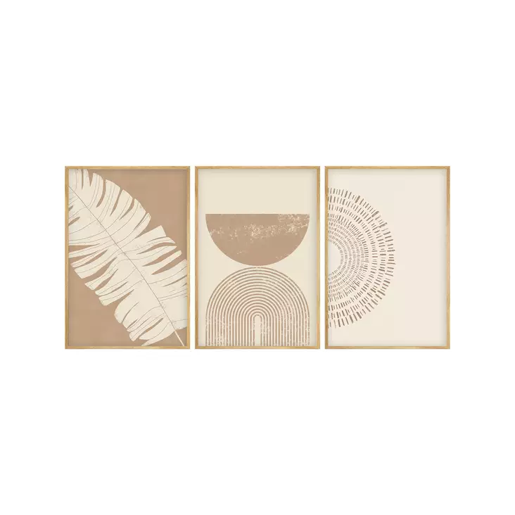 Monivärinen MDF-seinäkoriste, 3-osainen, 50x70 cm, massiivipuukehys, tyylikäs sisustustaulu, kodin taidegalleria - Taulut ja kehykset - 8684282976660 - 1