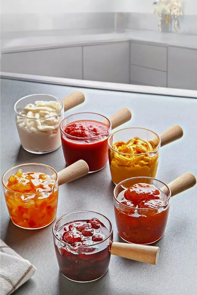 Muki Setti (6 Kappaletta), läpinäkyvä puu, 6 x 6 x 5 cm / 82 ml, tyylikäs, lahja - Kahvi- ja teeastiat - 8684283772490 - 1