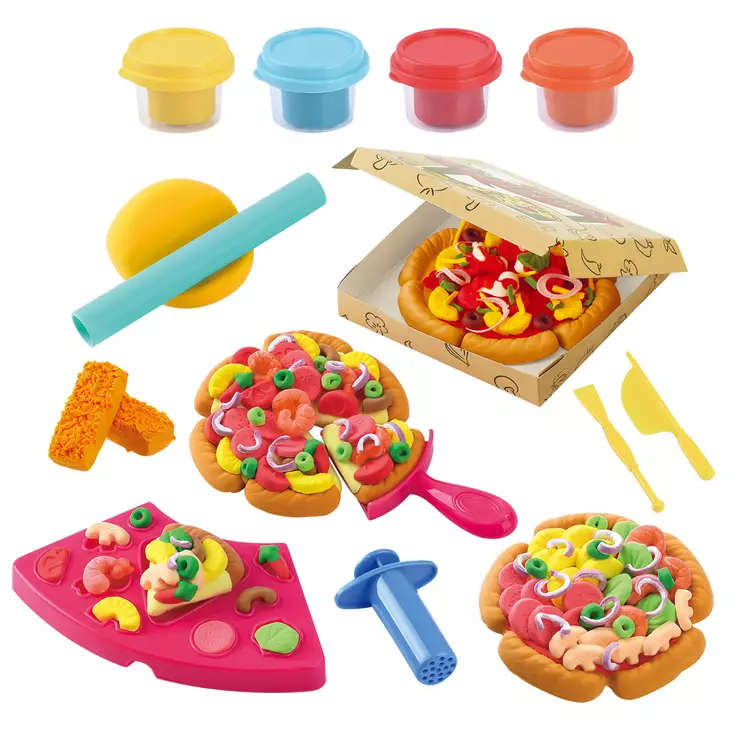 Muovailuvahasetti pizzaleikki Playgo - 4 x 28 g Playgo - - 19-19-6410416567310 - 1