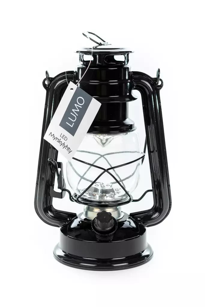 Myrskylyhty Lumo LED 24 cm Musta - Led-kynttilät ja lyhdyt - 6418536025390 - 1