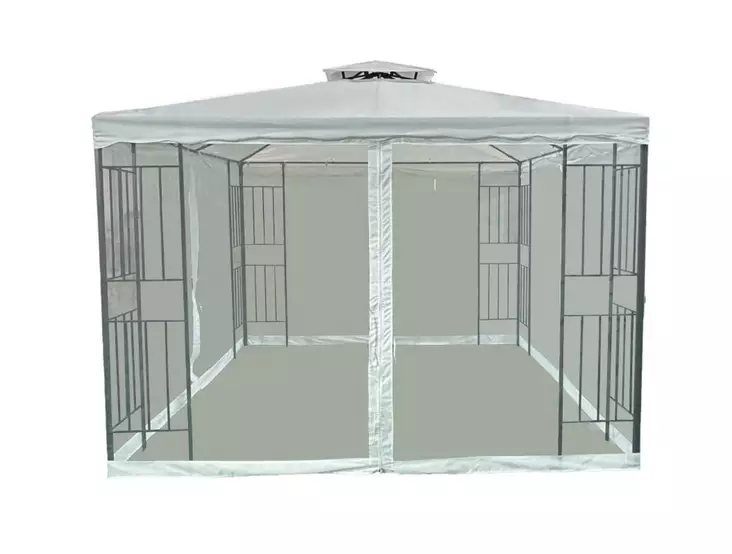 Paviljonki Barcelona 3 x 3 m valkoinen - Paviljongit ja pergolat - 6438168117980 - 1