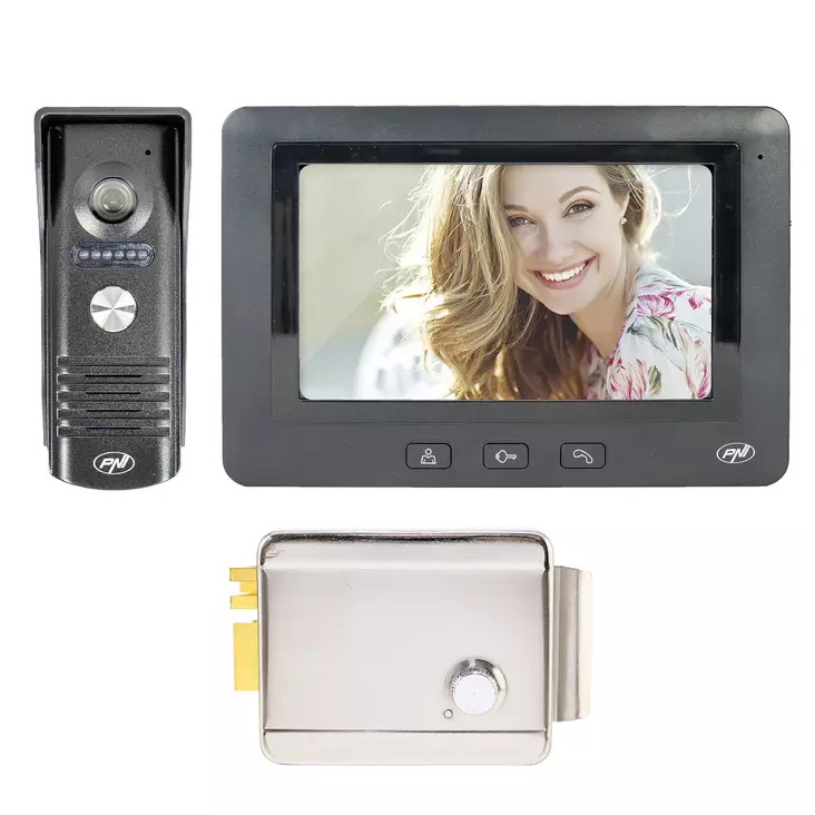 PNI DF930 videointercom-paketti, jossa on yksi näyttö, 7 tuuman LCD-näyttö, 800x480 ja Yala Electromagnetic PNI H1073A - PNI tuotteet - 5949066547140 - 1
