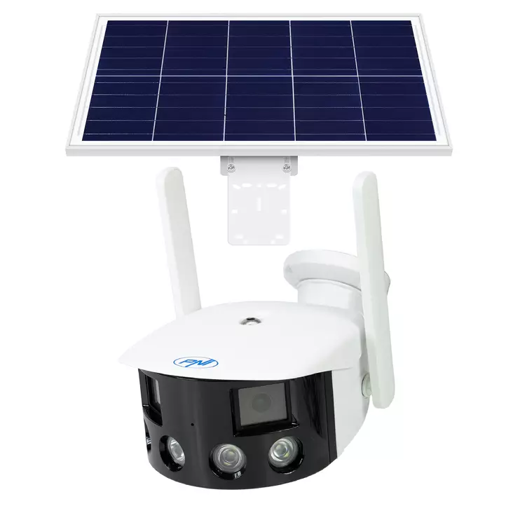 PNI IP590 kaksoislinssinen langaton videovalvontakamerapaketti, 2 x 2MP, 180 astetta aurinkopaneelilla, 60 W teho 20 A akulla, 12 V lähtö - PNI tuotteet - 5949066548550 - 1