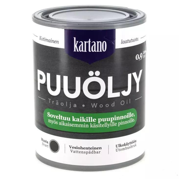 Puuöljy 0,9 L musta vesiohenteinen - Maalit ja lakat - 6438168107530 - 1