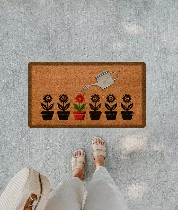 PVC Kynnysmatto 45x65 cm - Ruskea, 100% PU Nahka, Liukumaton, Helppohoitoinen, Tyylikäs ja Kestävä Sisäänkäynti - Kynnysmatot ja kuramatot - 8683342241120 - 1