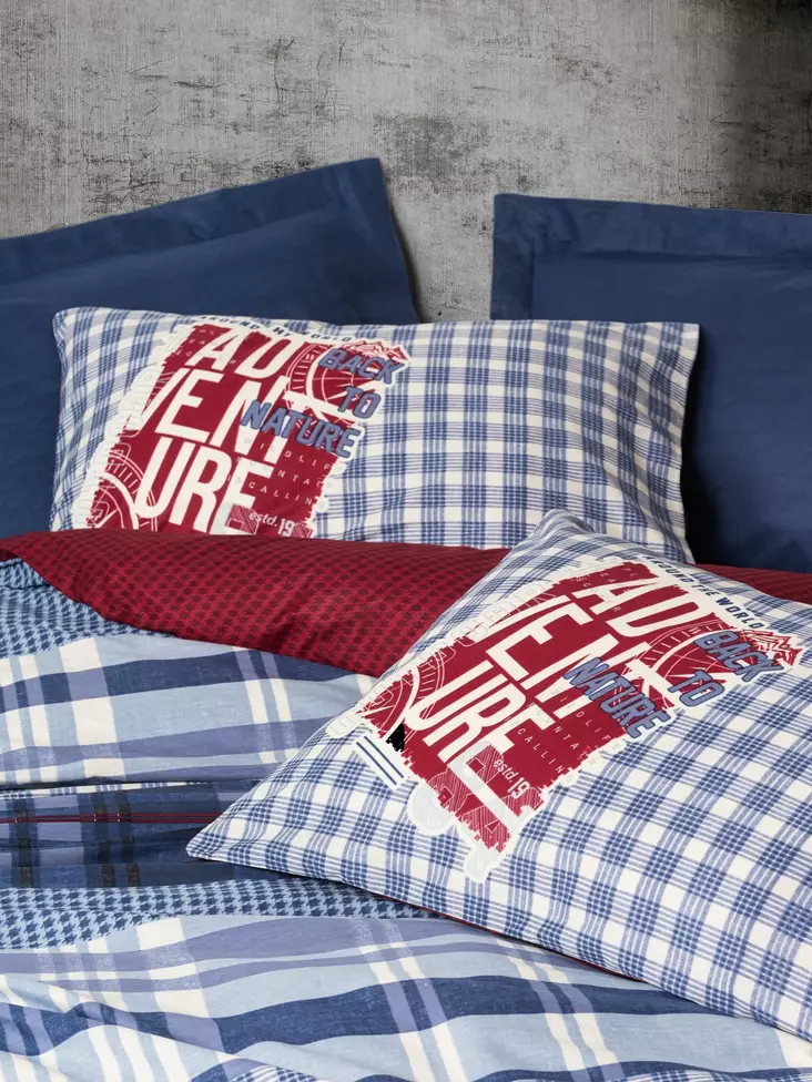 Ranforce parivuoteen pussilakanasetti, tummansininen, 200 x 220 cm, pehmeä, pitkäikäinen - Lakanat ja tyynyliinat - 8684283402670 - 1