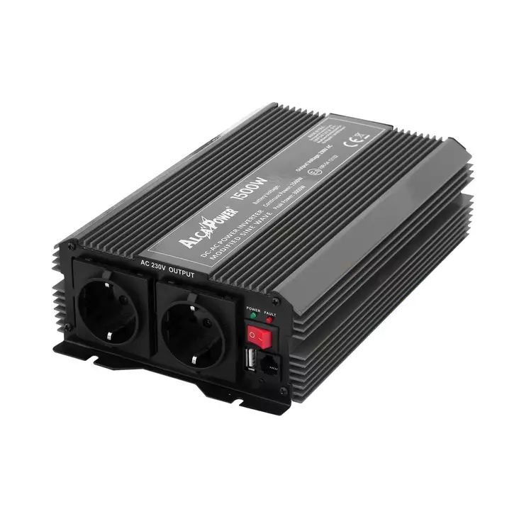 RO: Invertor de tensiune AlcaPower by President 1500W 12V-230V, sinusoida modificata, port USB - PNI tuotteet - 8055323216630 - 1