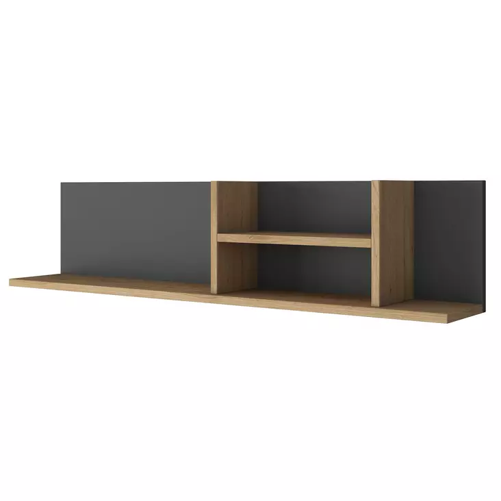 Seinähylly 120x25x19,8 cm, Pähkinä-Antrasiitti, 100% Melamiinipinnoitettu Lastulevy, Kestävä ja Tyylikäs - Seinähyllyt - 8683742031550 - 1