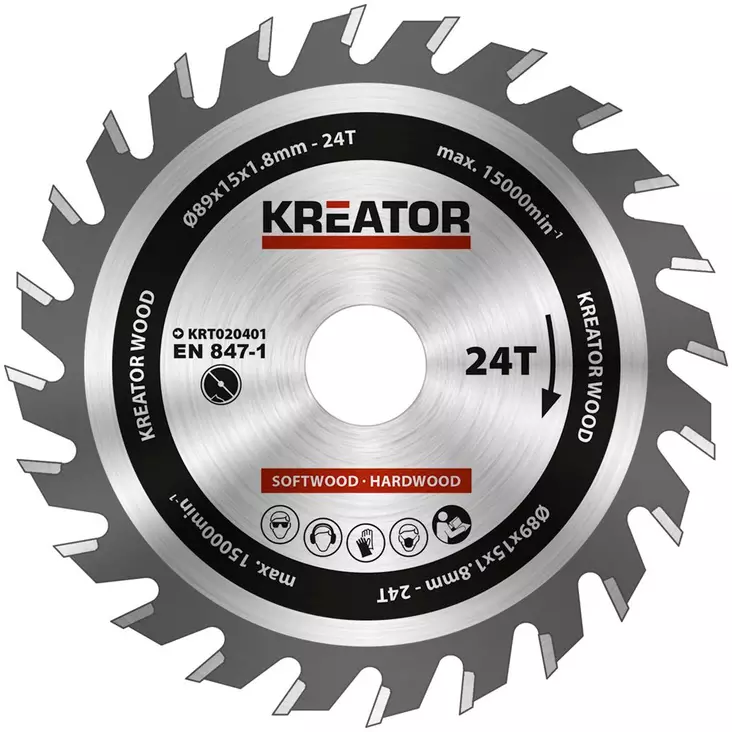 Sirkkelinterä Ø 89x15x1,8mm 24T - Sirkkelinterät - 5400338071010 - 1