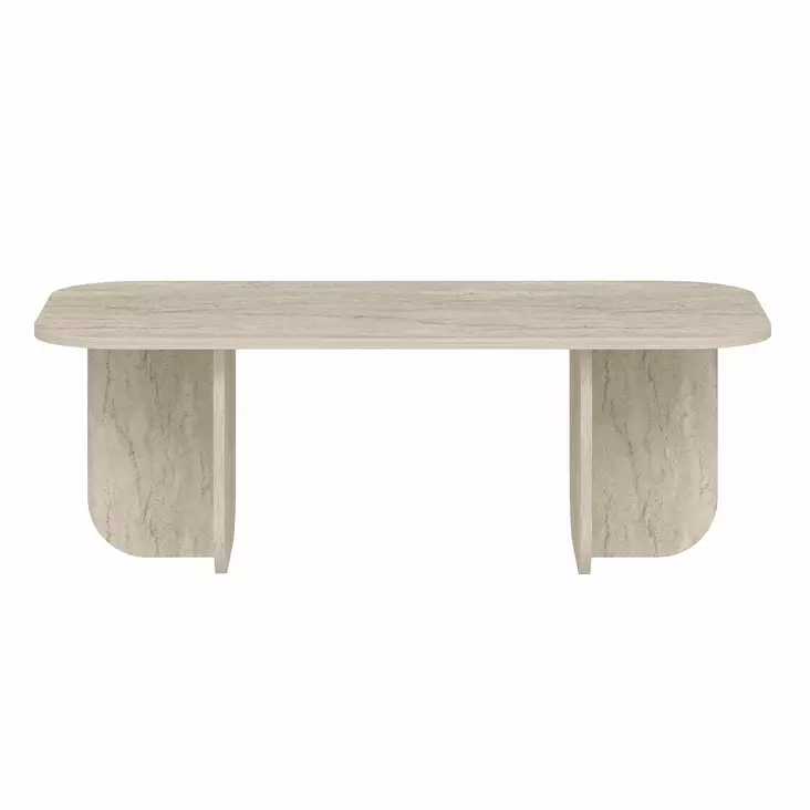 Travertiini Sohvapöytä - 100% Melamiinipinnoitettu Lastulevy, 120x60x41,4 cm, Kestävä ja Tyylikäs Huonekalu - Sohvapöydät - 8684283801350 - 1