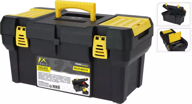 Työkalupakki muovia 50 × 27 × 27 cm musta-keltainen - Työkalupakit ja -laukut - 8720573498500 - 1