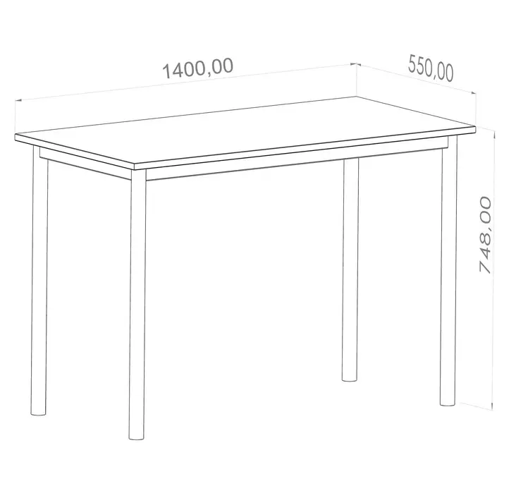 Työpöytä 140x78x55 cm, 100% Melamiinipinnoitettu Lastulevy, Metallijalat, Tammi-Musta, Kestävä ja Tyylikäs Design - Työpöydät - 8684282573920 - 1