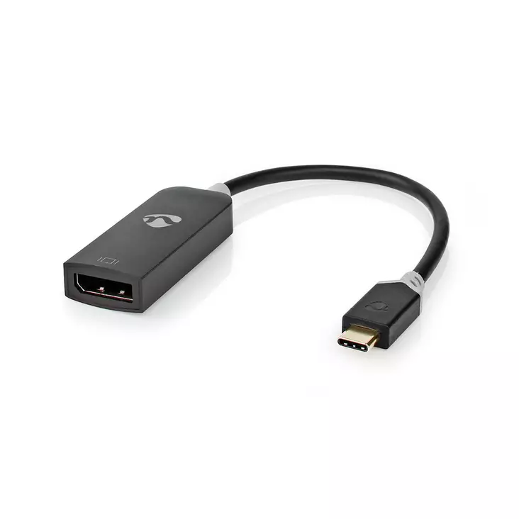 USB-C Sovitin | USB 3.2 Gen 1 | USB-C Uros | DisplayPort Naaras | 8K@30Hz | 0.20 m | Pyöreä | Kullattu | PVC | Antrasiitti | Ikkunallinen laatikko - Tietokone ja verkko - 5412810331420 - 1