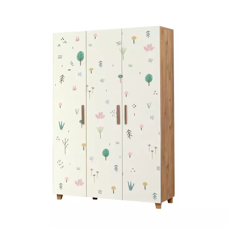 Vaatekaappi Atlantic Pine White - 100% Melamiinipinnoitettu, 18mm Paksuus, PVC Reunat, MDF Kahvat, 120x189x48cm - Vaatekaapit - 8683743421930 - 1