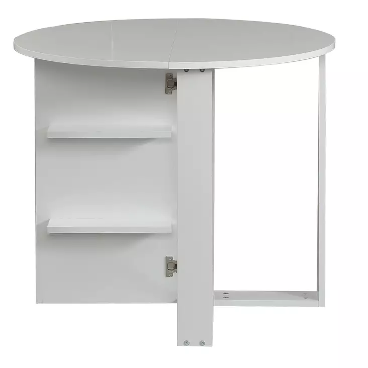Valkoinen Taittopöytä - 100% Melamiinipinnoitettu Lastulevy, 18 mm, Laajennettava, 90x77x45 cm, Yksi Paketti - Pöydät - 8681875178890 - 1
