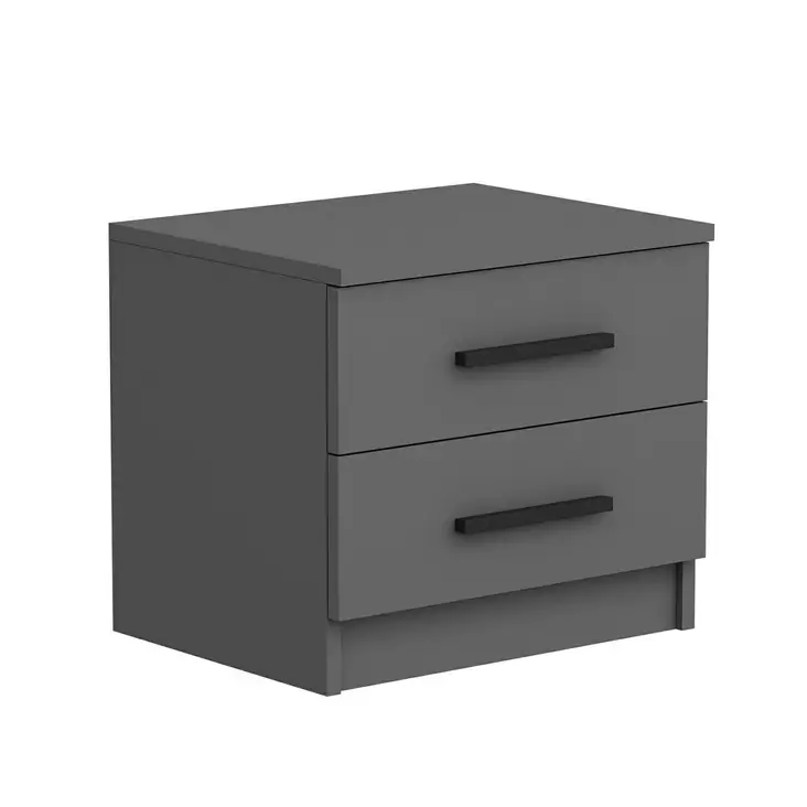 Yöpöytä Anthracite - Tyylikäs ja Kestävä Säilytysratkaisu 100% Melamiinipinnoitetusta Lastulevystä, Mitat: 50x40x47 cm - Yöpöydät - 8683742567370 - 1