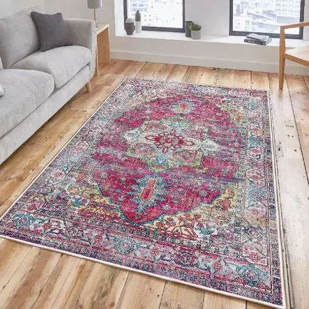 100% Puuvillamatto 80x150 cm - Antibakteerinen, Konepestävä, Liukumaton PVC-pohja, Valkoinen/Punainen/Vihreä/Sininen - Pienet matot ja käytävämatot - 8683742638551 - 2