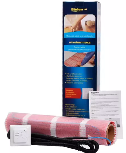 Lattialämmitysarja 1,5m² 150W/m2 Båden Ensi- ja jälkiasennuksiin - Lämpöpatterit - 19-19-6438152089811 - 1