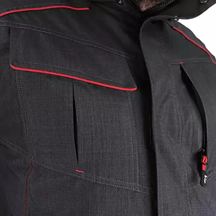 Lee Cooper Workwear Miesten vedenpitävä topattu talvityötakki LCJKT445, musta/punainen S - Suojavarusteet - 19-19-TN-221971 - 2