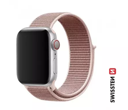 Swissten nylon band for apple watch 42 / 44 / 45 / 49 mm rose gold - Älykellot ja aktiivisuusmittarit - 8595217485211 - 1