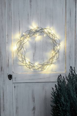 Merlin kranssi 30 cm hopea ip20 - Koristevalot - 6435200288721 - 1