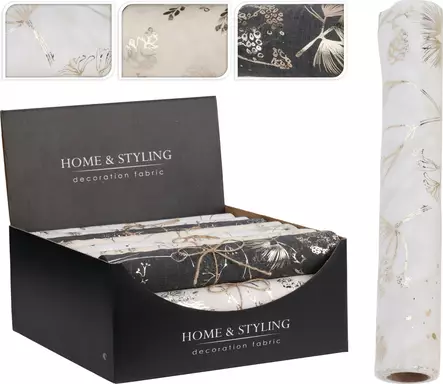 Home & styling deco roll koristekangas 30x3 cm – elegantti metallinhohtoinen kangas sisustukseen - Joulun kattaus - 8721037520881 - 1