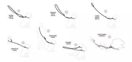 Amiplay BeHappy koirantalutin 7in1, säädettävä 100-200cm, donut - Koiran pannat, hihnat ja valjaat - 5907563281981 - 2