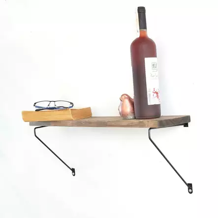 Koristeellinen puinen seinähylly, musta, 60 cm x 20 cm x 14 cm, kestävä, helppo asentaa - Seinähyllyt - 8681875569711 - 1