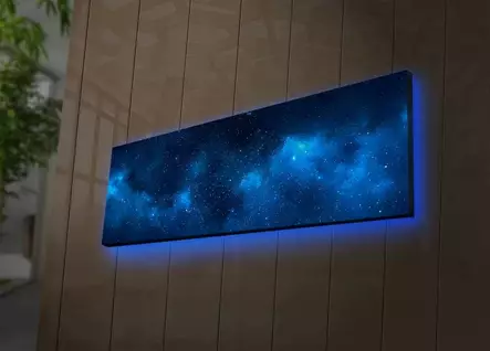 Koristeellinen LED-valaistu kangastaulu, monivärinen, 30 x 90 cm, lumoava, tunnelmallinen - Taulut ja kehykset - 8681875452761 - 2