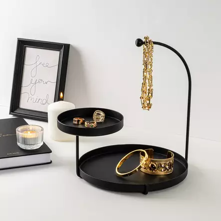 Koristeellinen metallilisävaruste, musta, 25cm x 28cm x 21cm, kestävä, tyylikäs, monikäyttöinen - Koristeet, koriste-esineet - 8684282243311 - 2