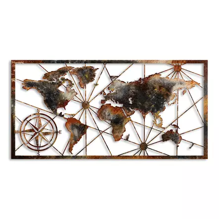 Koristeellinen metallinen seinäkoriste, monivärinen, 120 cm x 60 cm, kestävä, ainutlaatuinen - Koristeet, koriste-esineet - 8683743851591 - 1