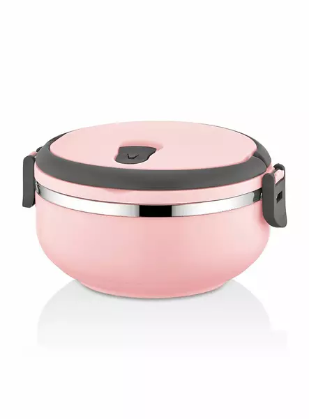 Lounasrasia, vaaleanpunainen, 8 cm korkea, 15 cm halkaisija, kestävä - Eväsrasiat ja ruoansäilytysastiat - 8683342445801 - 1