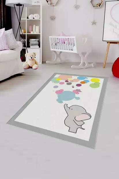 Monivärinen eteisen matto käytävämatto 100x150 cm - Antibakteerinen, Ekologinen, Liukumaton, Konepestävä, 100% Polyesteri, 650 gr/m² - Suuret ja keskikokoiset matot - 8683342889841 - 2