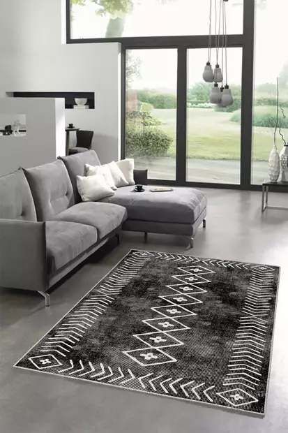 Monivärinen eteisen matto käytävämatto 80x150 cm - 100% Polyesteri, Antibakteerinen, Ekologinen, Konepestävä, Liukumaton Alusta - Pienet matot ja käytävämatot - 8683342893251 - 2